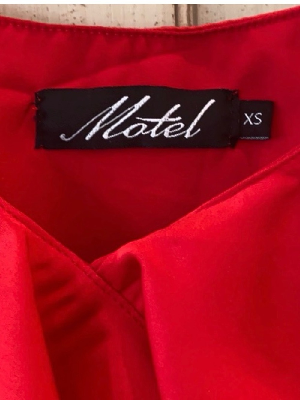 Motel Rocks Red Ruffle Off-the-Shoulder Bodysuit - Picture 2 of 4
